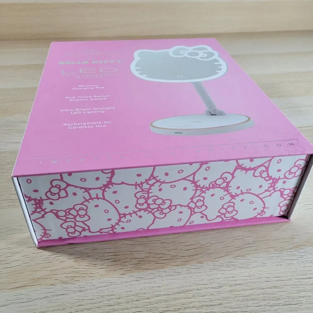 Impressions Vanity Hello Kitty Tabletop Mount LED Rechargeable Makeup Mirror NEW